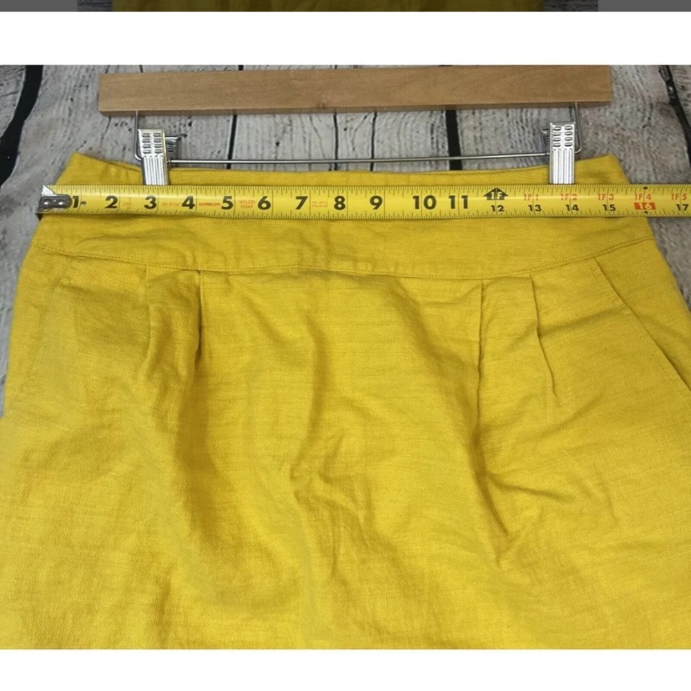 Forever 21 Yellow Linen Blend Skirt w/ Pockets Women's Large - Picture 3 of 8